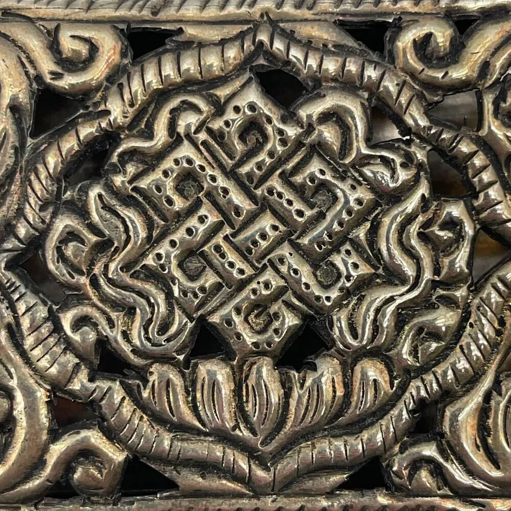 Vintage Silver Plate Incense Holder Trinket Jewelry Box 11